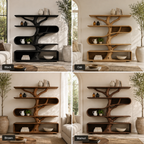 Tree Branch Bookcase – Sculptural Solid Wood Display Shelf