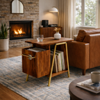 Solid Wood Side Table – Modern Natural Accent Table