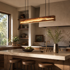Live Edge Pendant Light – Solid Wood Linear Light for Kitchen Island or Dining Room