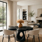 Sculptural Dining Table – Solid Wood Round Table for Dining Room