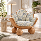 Floral Petal Wood Lounge Chair