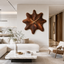 Flower Wood Wall Clock – Solid Wood Decorative Clock for Living Room Decor