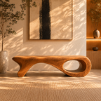 Sculptural Bench – Solid Wood Wooden Bench for Modern Home