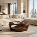 Sculptural Wave Wood Coffee Table
