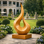 Large Wooden Statue – Sculptural Art Decor for Indoor and Outdoor Spaces
