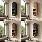 Arched Wood Bathroom Cabinet – Solid Wood Wall Mounted Storage Cabinet for Bathroom Decor