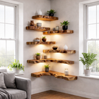 Floating Wooden Wall Shelves – Modern Natural Storage & Decor