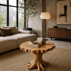 Rustic Tree Root Side Table – Solid Wood Accent Table for Living Room and Bedroom Decor