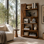 Sculptural Ripple Wood Bookshelf