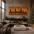 Backlit Pine Forest Wood Wall Art