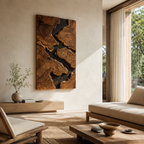 Tree Ring Wood Wall Art – Solid Wood Carved Wall Decor for Living Room Decor