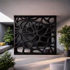 Carved Wooden Divider – Modern Natural Room Divider Screen