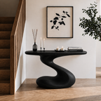 Sculptural Console Table – Solid Wood Modern Table for Entryway Decor
