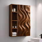 Wavy Wall Cabinet – Solid Wood Bathroom Storage Cabinet for Modern Decor