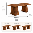 Oval Wood Dining Table Set – Solid Wood Dining Room Table with Chairs for Modern Organic Decor