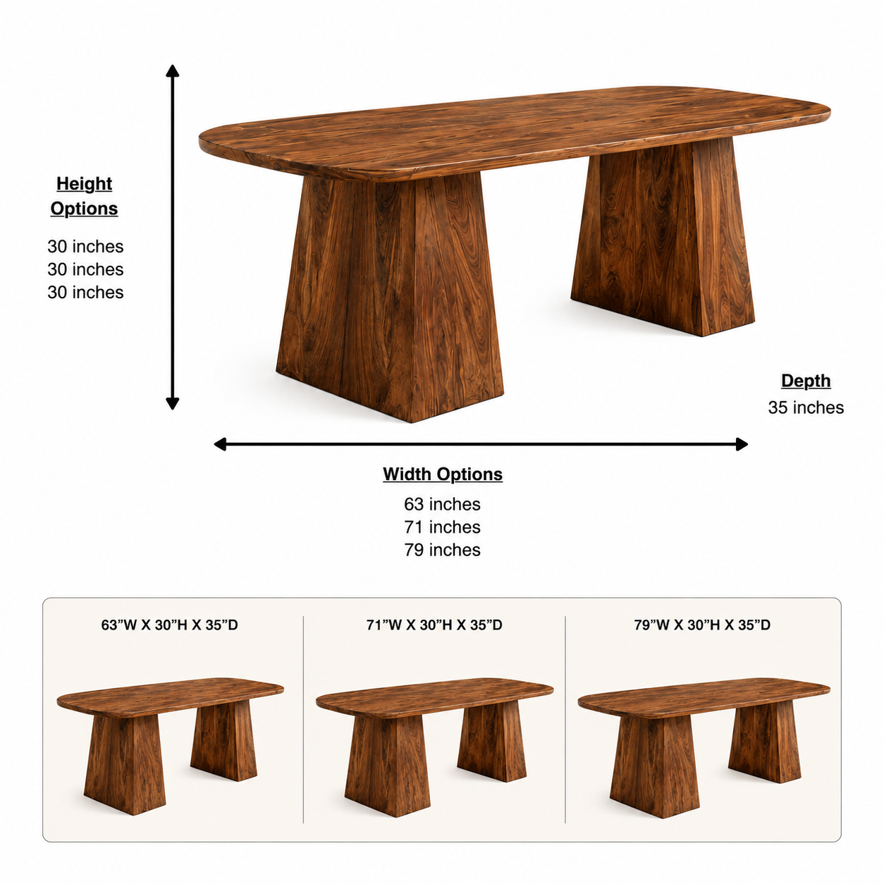 Oval Wood Dining Table Set – Solid Wood Dining Room Table with Chairs for Modern Organic Decor