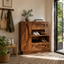 Solid Wood Entryway Shoe Cabinet – Wooden Storage Cabinet with Shelves and Drawers for Home Decor