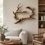 Branch Wood Wall Shelf – Solid Wood Floating Display Shelf with Natural Driftwood Design