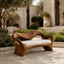 Sculptural Wave Wood Bench