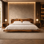 Live Edge Bed Frame – Solid Wood Bed with Natural Headboard