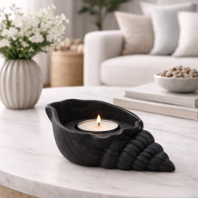 Handcrafted Wooden Drip Candle Holder – Natural Design Main Image