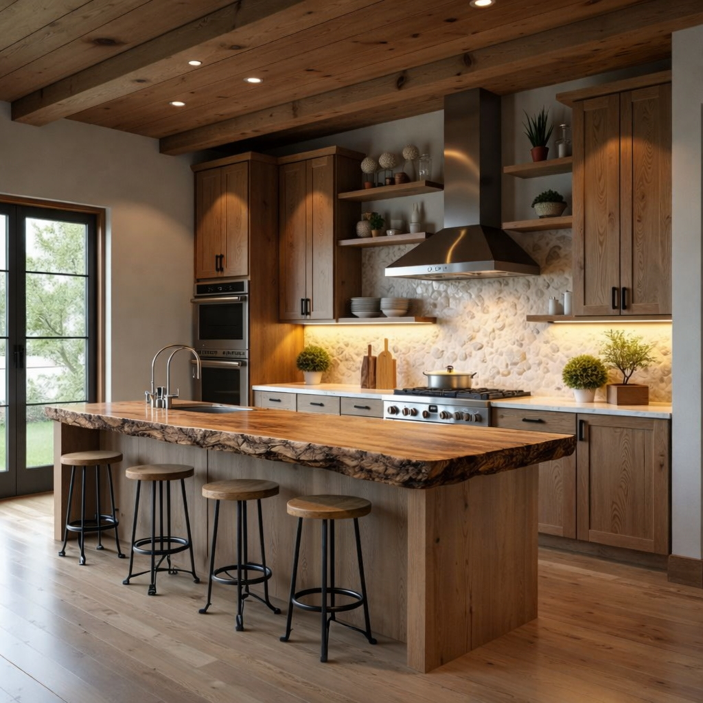 Kitchen Island Table – Solid Wood Table for Modern Kitchen