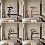 Tree Branch Wood Bookshelf – Solid Wood Wall Shelf with Natural Branch Design