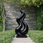 Wooden Outdoor Sculpture – Modern Natural Art Decor