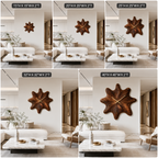 Flower Wood Wall Clock – Solid Wood Decorative Clock for Living Room Decor