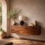 Modern Floating Wooden TV Console – Wall Mounted Media Cabinet