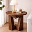Sculptural Solid Wood Side Table – Handcrafted Pedestal Design