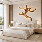 Tree Branch Wood Wall Art – Solid Wood Backlit Wall Decor for Bedroom Decor