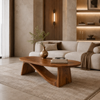 Triangle Coffee Table – Sculptural Solid Wood Table for Living Room