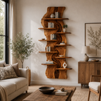 Live Edge Sculptural Wall Bookshelf