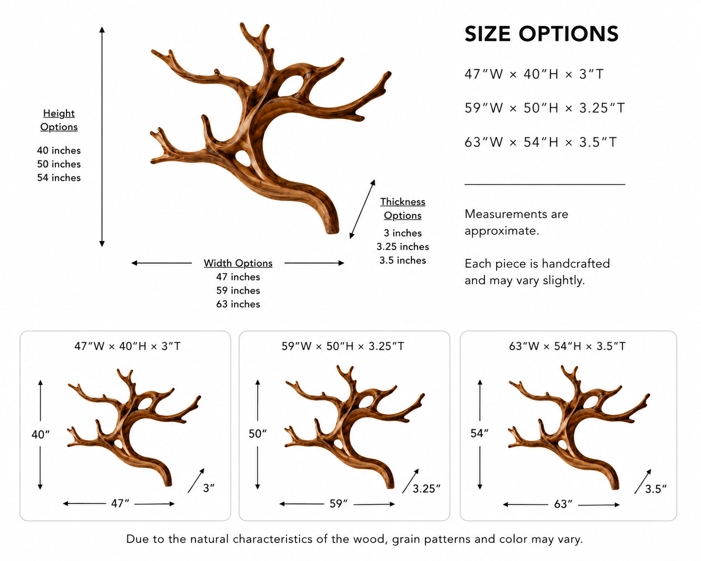 Tree Branch Wood Wall Art – Solid Wood Backlit Wall Decor for Bedroom Decor