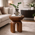 Sculptural Side Table – Handmade Solid Wood Table for Modern Home