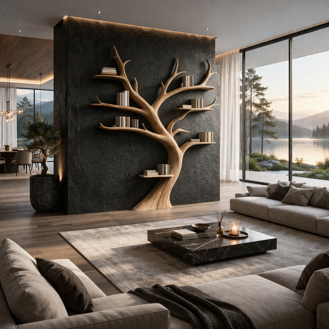 Luxury Tree Wall Shelf – Sculptural Wood Wall Decor Main Image