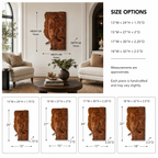Elephant Wood Wall Art – Solid Wood 3D Relief Carving for Living Room Decor
