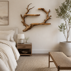 Branch Wood Wall Shelf – Solid Wood Floating Display Shelf with Natural Driftwood Design