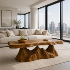 Organic Sculptural Solid Wood Coffee Table – Handcrafted Live Edge Design