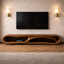Solid Wood Continuous Wave Media Console – Statement TV Stand
