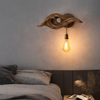 Wave-Inspired Solid Wood Wall Light – Sculptural Design
