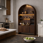 Arched Display Cabinet – Wooden Storage Cabinet with Integrated Lighting