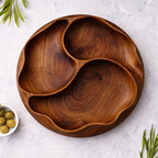 Wooden Serving Tray & Bowl Set – Natural Tableware for Entertaining