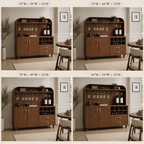 Wood Bar Cabinet – Solid Wood Wine Storage Cabinet for Living Room Decor