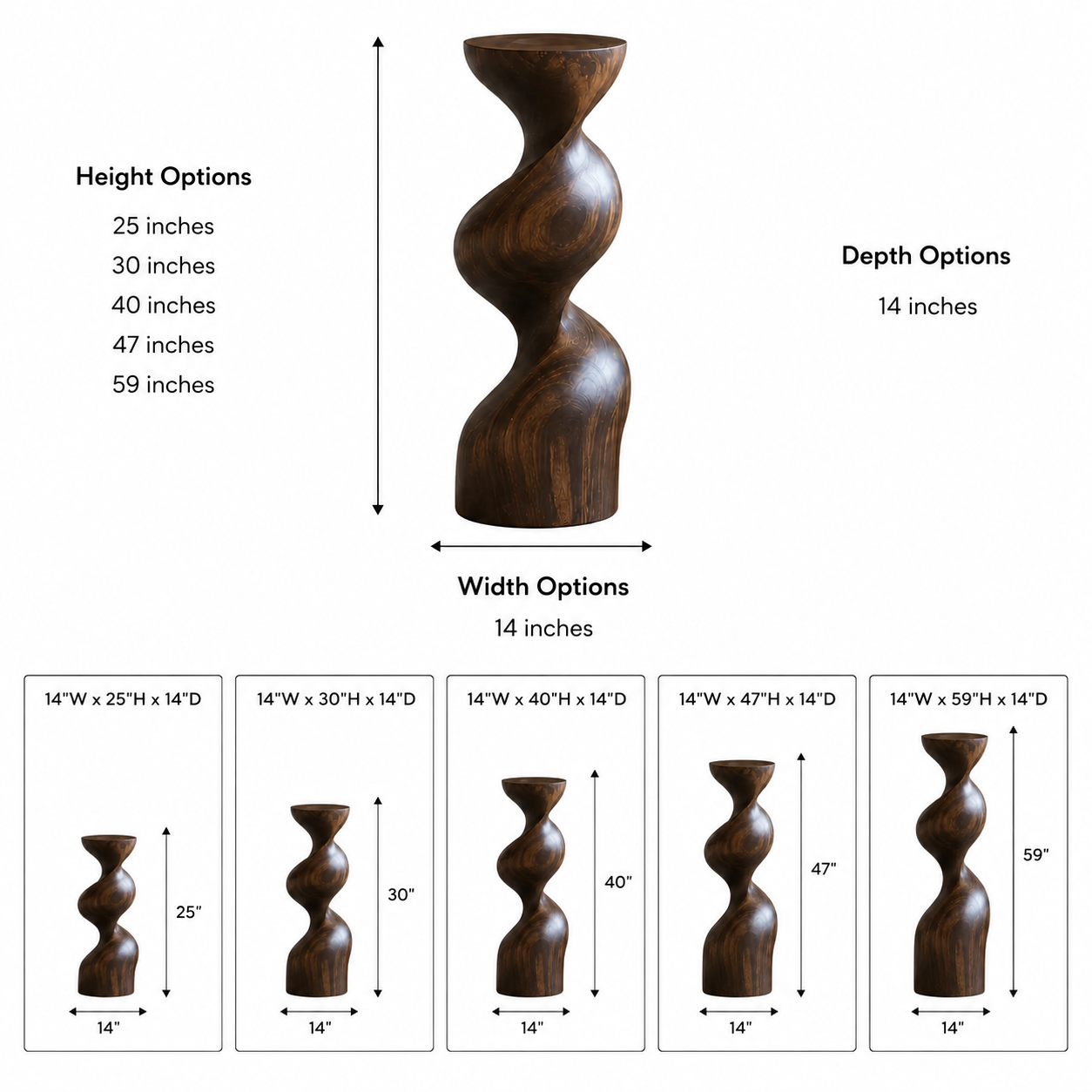 Twisted Wood Candle Holder – Solid Wood Sculptural Candle Stand for Living Room Decor