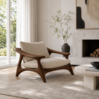 Curved Frame Wood Lounge Chair