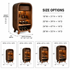 Rounded Wood Wine Cabinet – Solid Wood Bar Storage Cabinet for Living Room Decor