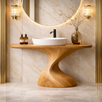 Tree Trunk Bathroom Vanity – Solid Wood Countertop Vanity for Bathroom Decor