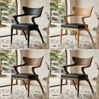 Sculptural Dining Chair – Solid Wood Accent Chair